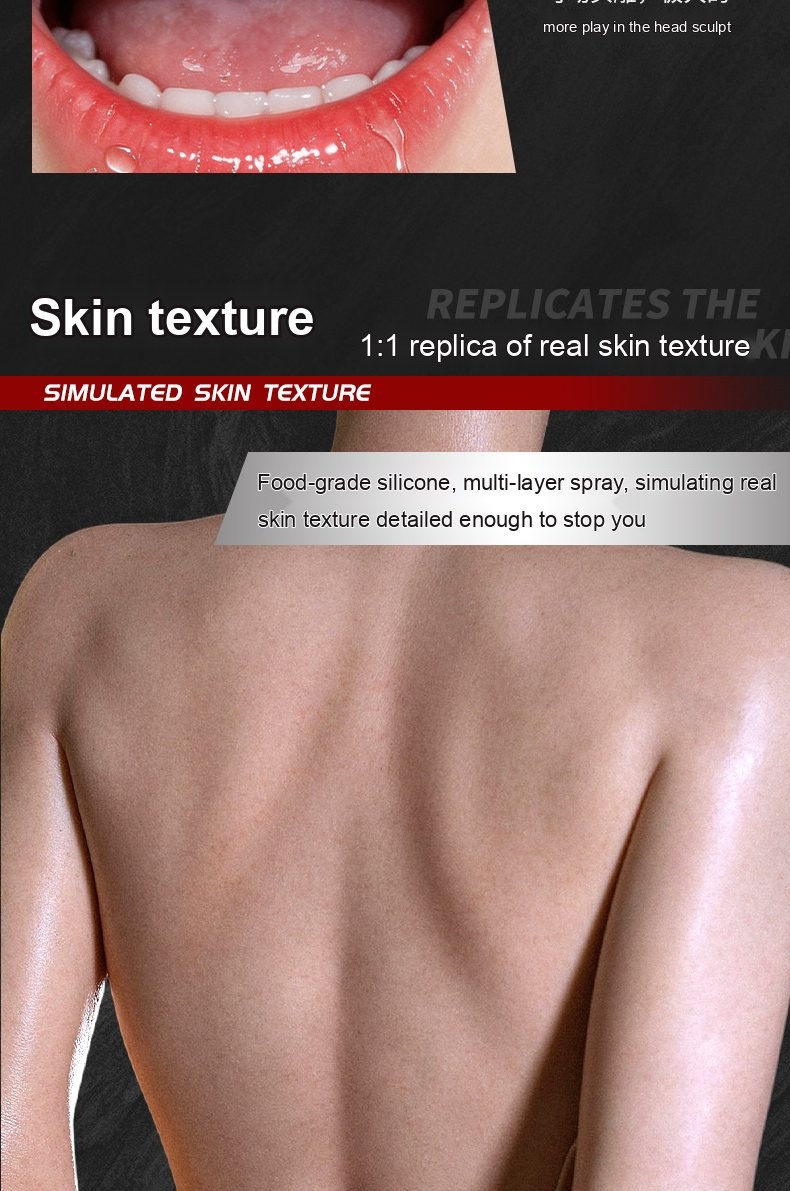 Mu Yao skin-texture silicone sex doll close-up 1 — pores, grain, and surface