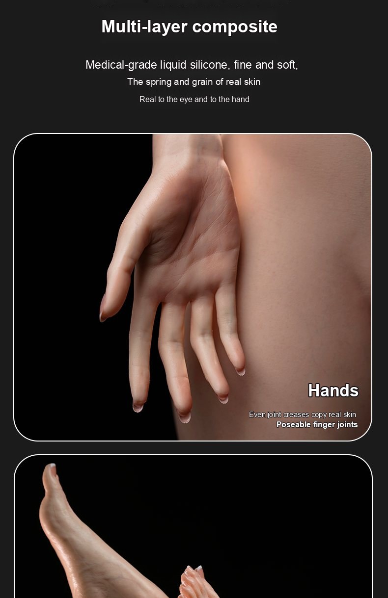 Wan Er skin-texture silicone sex doll close-up 1 — pores, grain, and surface